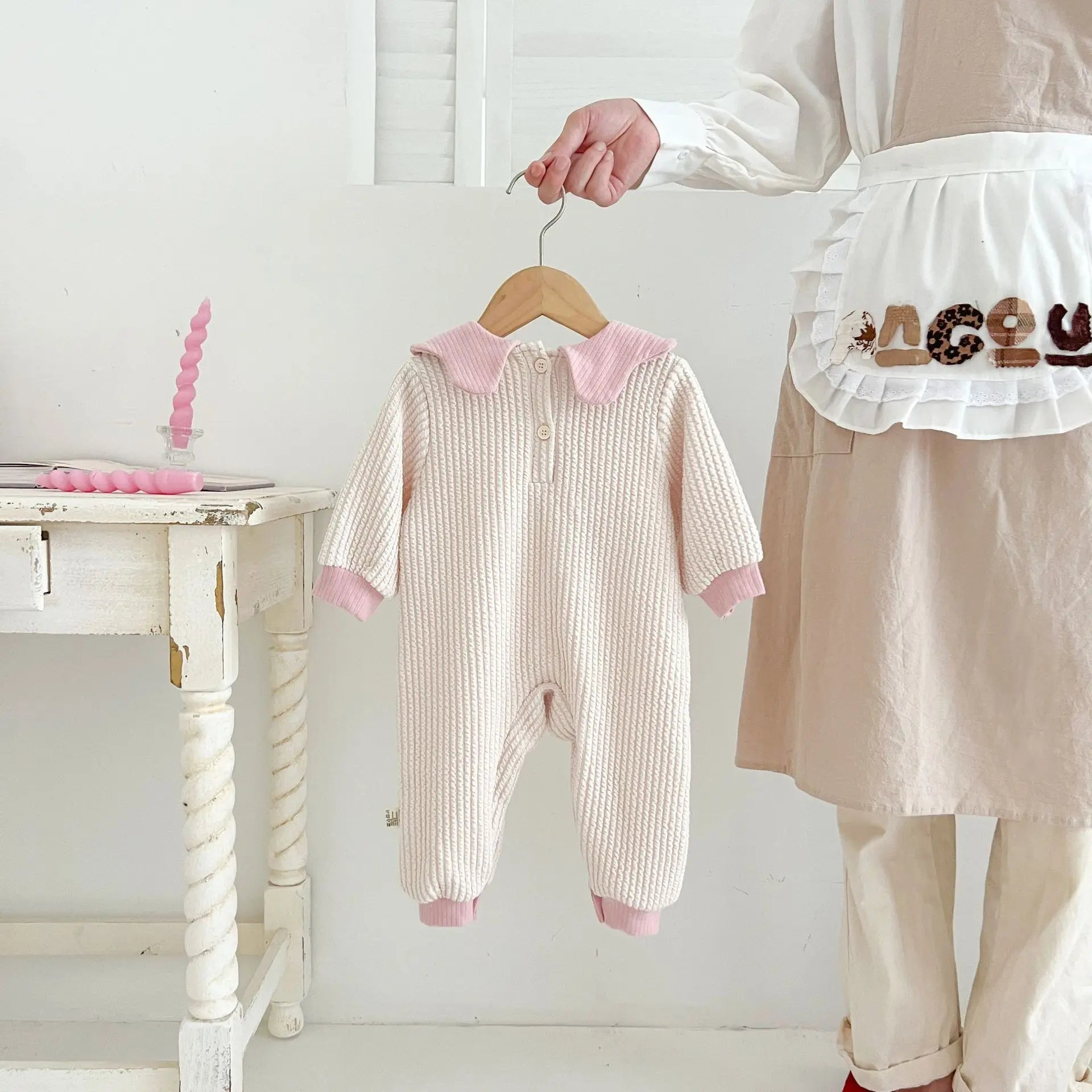 Autumn Newborn Infant Baby Girls Lapel Flower Romper Lovely And Sweet Doll Collar Rompers Kids Onepiece Fashion Baby Clothing